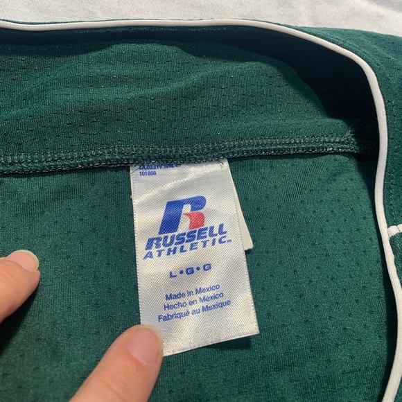 💚 Vintage 90s Gaels Russell Athletic Green Jersey with White Trim #16 Size Large - Picture 8 of 8